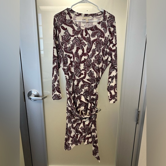 NWOT MICHAEL MICHAEL KORS Womens Paisley Belted Pullover Dress Plus 1X - Picture 3 of 6